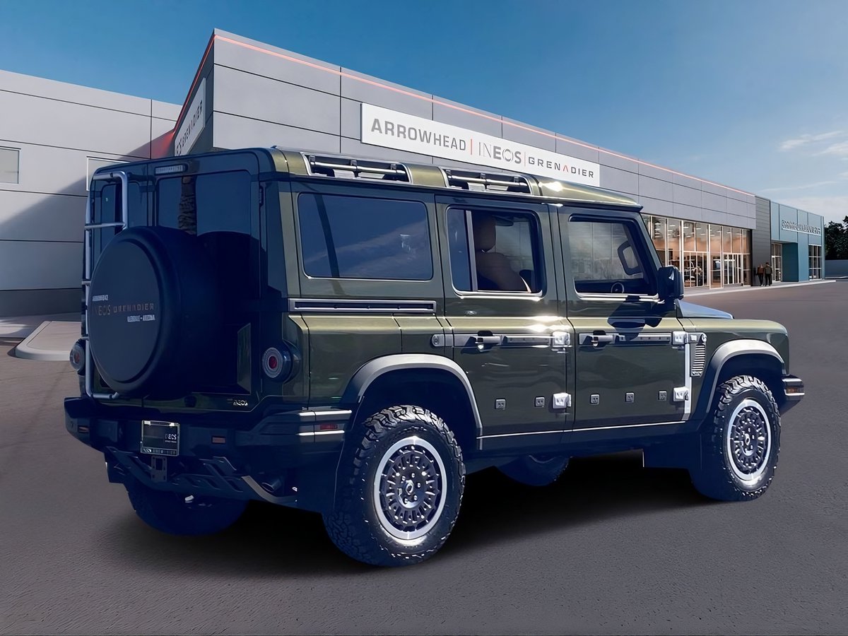 HighlineAutos's tweet photo. FOR SALE- 2025 INEOS Grenadier Arcane Works Detour (1 OF 200), Squall Green over Sahara Sand leather, BMW 3.0L inline-6, exclusive forged wheels &amp; front grille, headlight armor, decolored taillights. $138,834
•
CLICK to View Listing: https://t.co/ym4txszIgK

#ineos #grenadier https://t.co/gH64lUDSfK