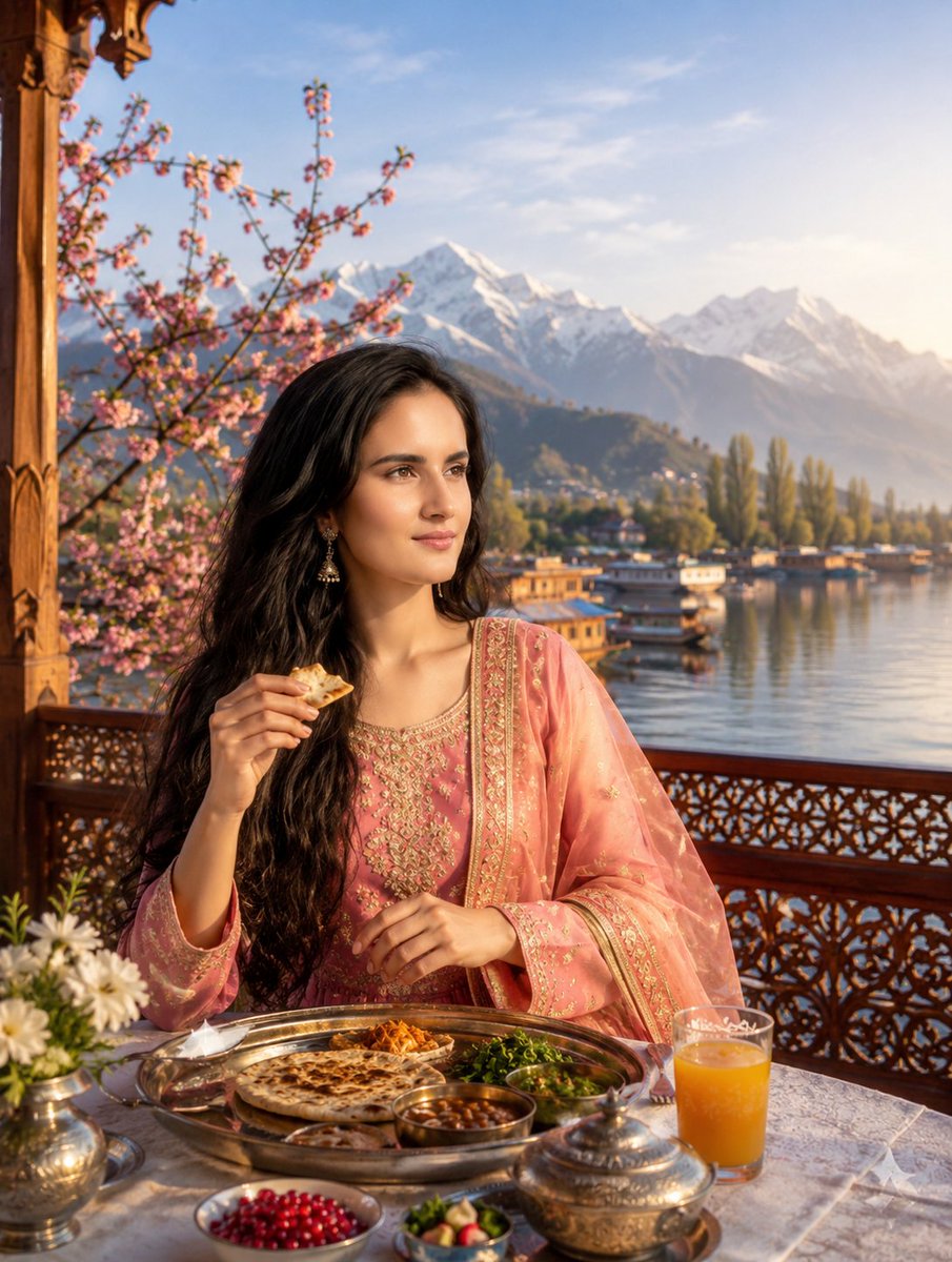 Traditional Kashmiri Breakfast Landscape