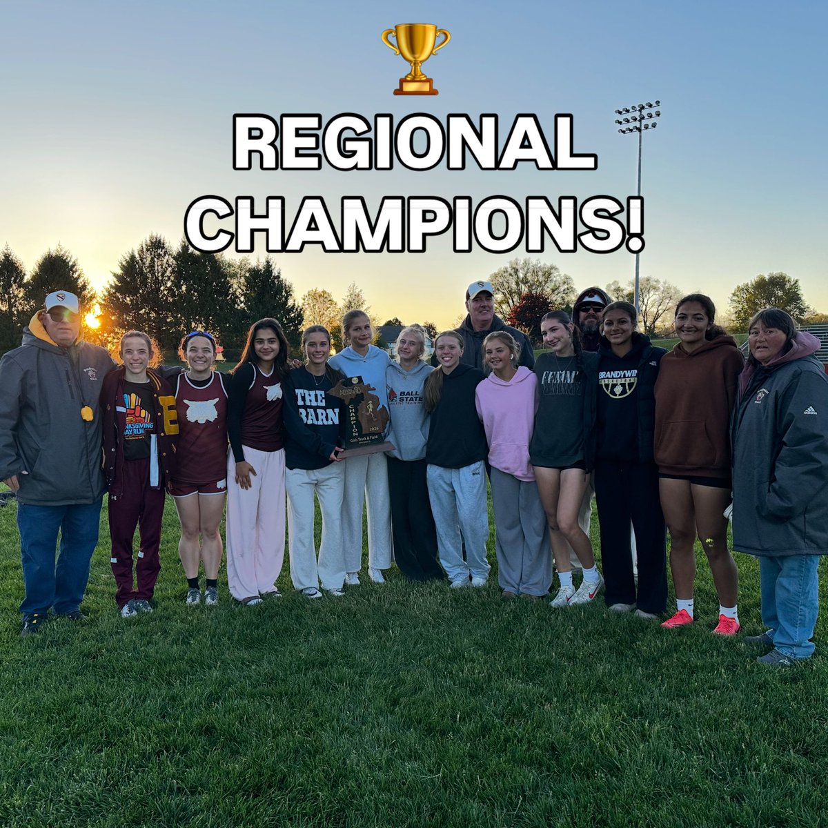 BallCoachMiller's tweet photo. Really proud of these girls! They fought hard tonight, a bunch qualified for State, and they’re bringing home the Regional Title! 🏆 #RunLikeABobcat https://t.co/UPGYiJ1rFb
