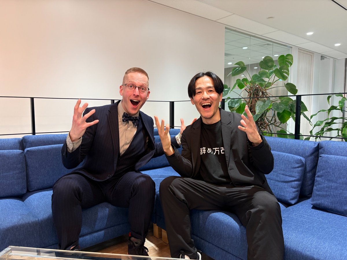 twituner's tweet photo. 厚切りジェイソンさんと対談させていただいた動画の前編が公開されました！

数年前にジェイソンさんにアルムナイのお話をさせていただいた時はあ��り刺さらなかったのですが、今回は、「めちゃくちゃわかる！」と言っていただけて、無事リベンジできたかなと！

https://t.co/I7HjyYffRF https://t.co/lMKmciKJ3r