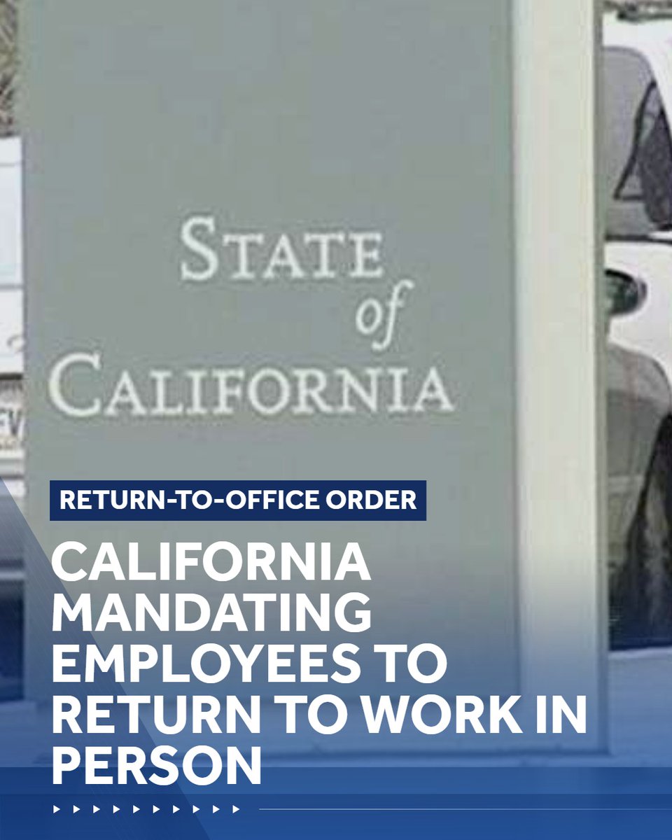 kcranews's tweet photo. California state workers will be required to return to the office for four days a week, starting on July 1, according to a memo from the governor's office. Full coverage: https://t.co/1EeklIqoTG https://t.co/maNVMurg0z