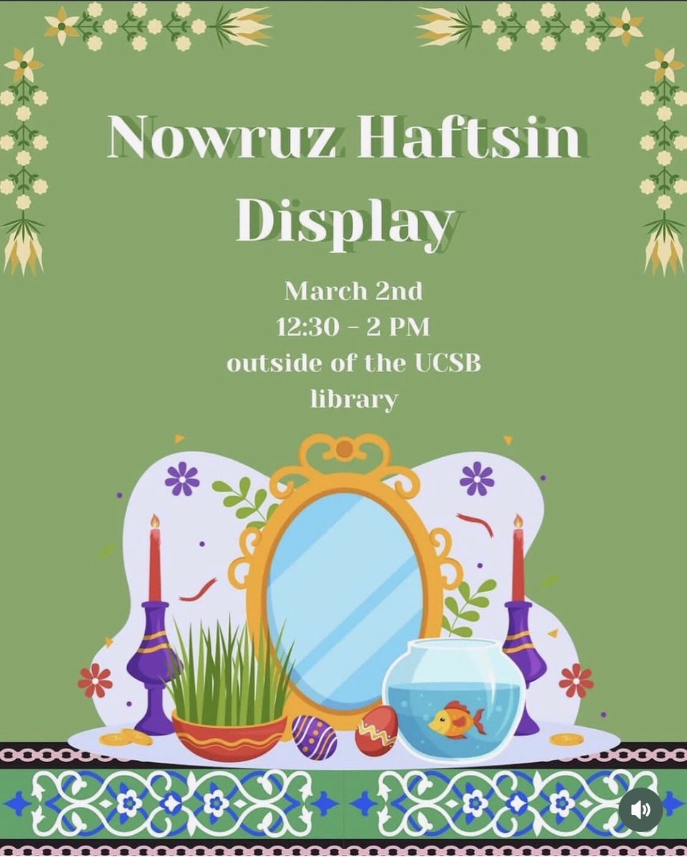 PersianUCSB's tweet photo. Nowrooz Traditional Table Display March 2, 2025  @ 12:30- 2:00 pm      Place: in front of UCSB Library https://t.co/iNbjFHANDY