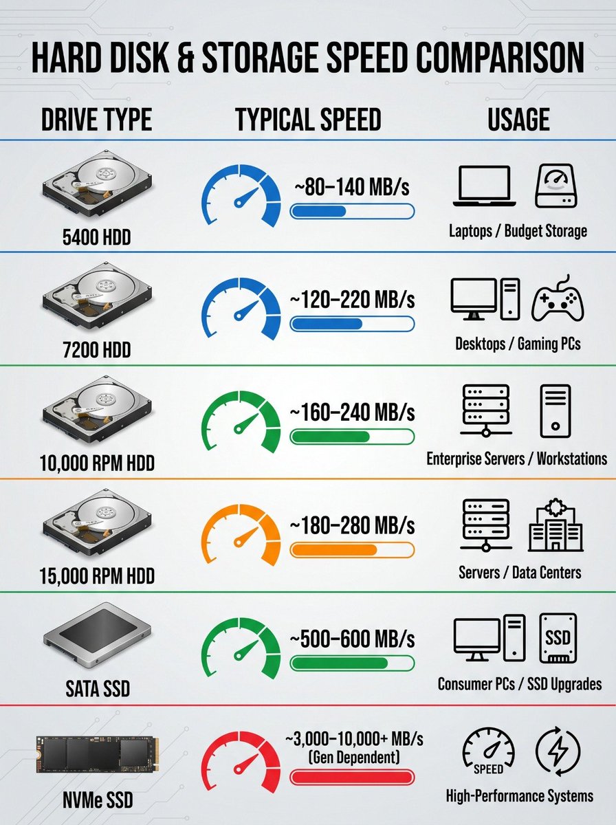 Storage Methods Speed Storage speed differences