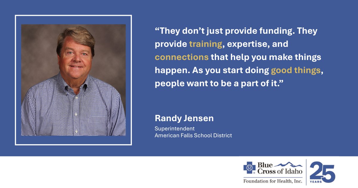 BCIF4Health's tweet photo. Health is Built Together: 25 Years of Partnerships. Thank you, Randy Jensen, for your collaboration. As superintendent of American Falls SD, Randy is helping create healthier futures for students and families by operating an exemplary community school. https://t.co/bK9ISdAV5F https://t.co/0j7hMkBHjK