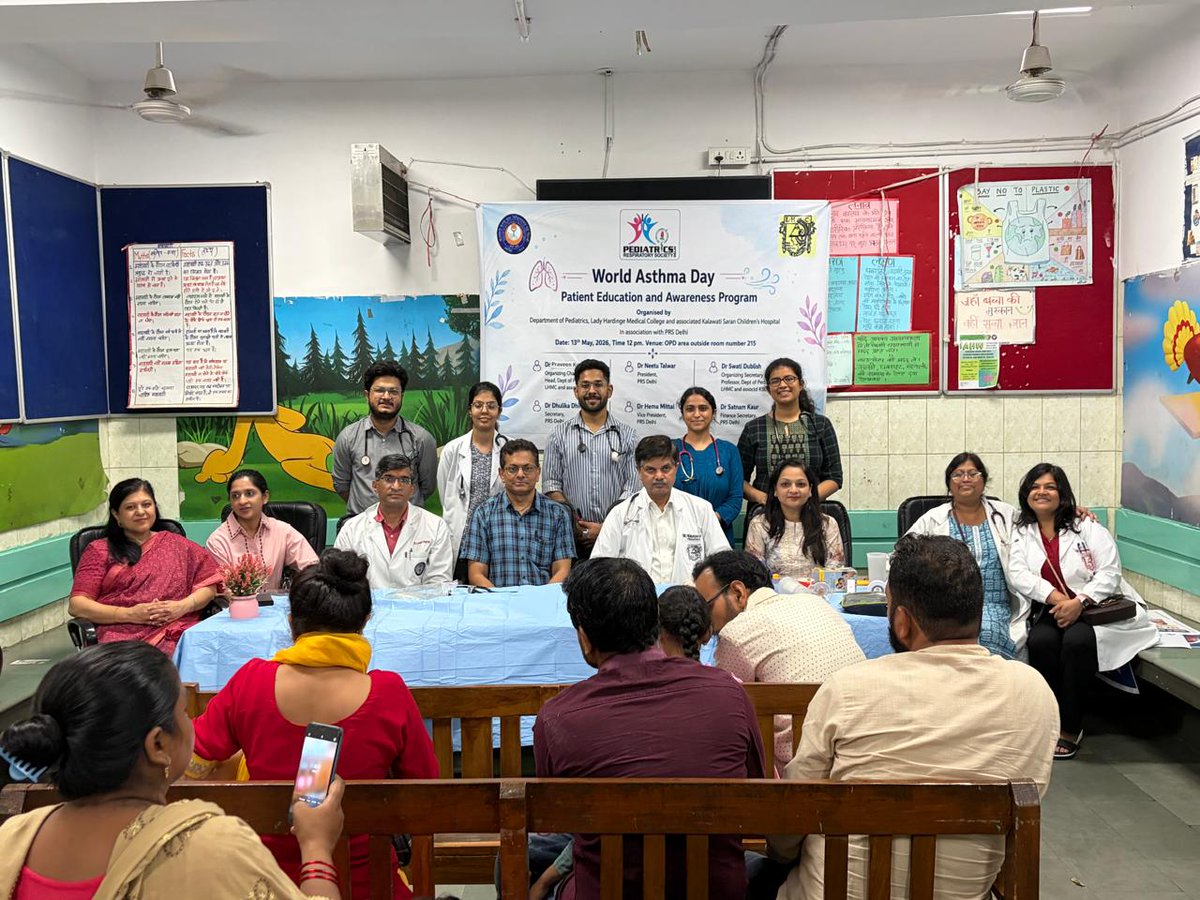 DirectorLHMC's tweet photo. The Dept of Pediatrics led by Dr. Praveen Kumar, Dr. Shalu &amp; Dr. Swati joined the Pediatric Respiratory Society, Delhi for #WorldAsthmaDay.
Parent awareness session on asthma education &amp; management. Major focus on quality of life and day to day management #asthmaPals https://t.co/U9eucR1e0O