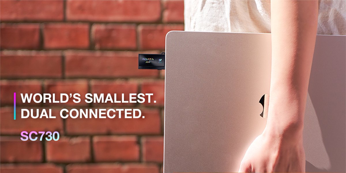ADATATechnology's tweet photo. The SC730 eliminates the friction between shooting and editing. Capture your footage, unplug from your phone, and plug directly into your laptop to cut the final piece—zero cables, zero downtime.

ADATA SC730—The world’s smallest dual-connector SSD.

#XPG #SC730 #StorageGoals https://t.co/rby3YHZDwy