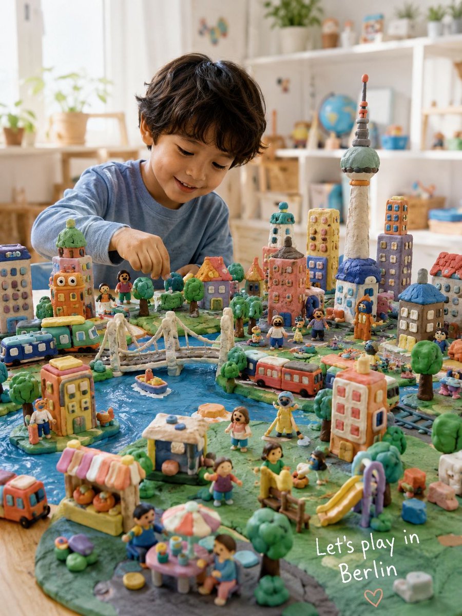 Handmade Play-Doh City Scene