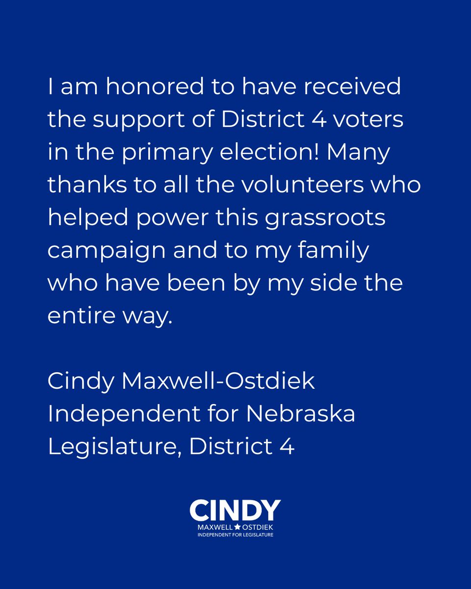 Cindy Maxwell-Ostdiek For Nebraska Legislature tweet media