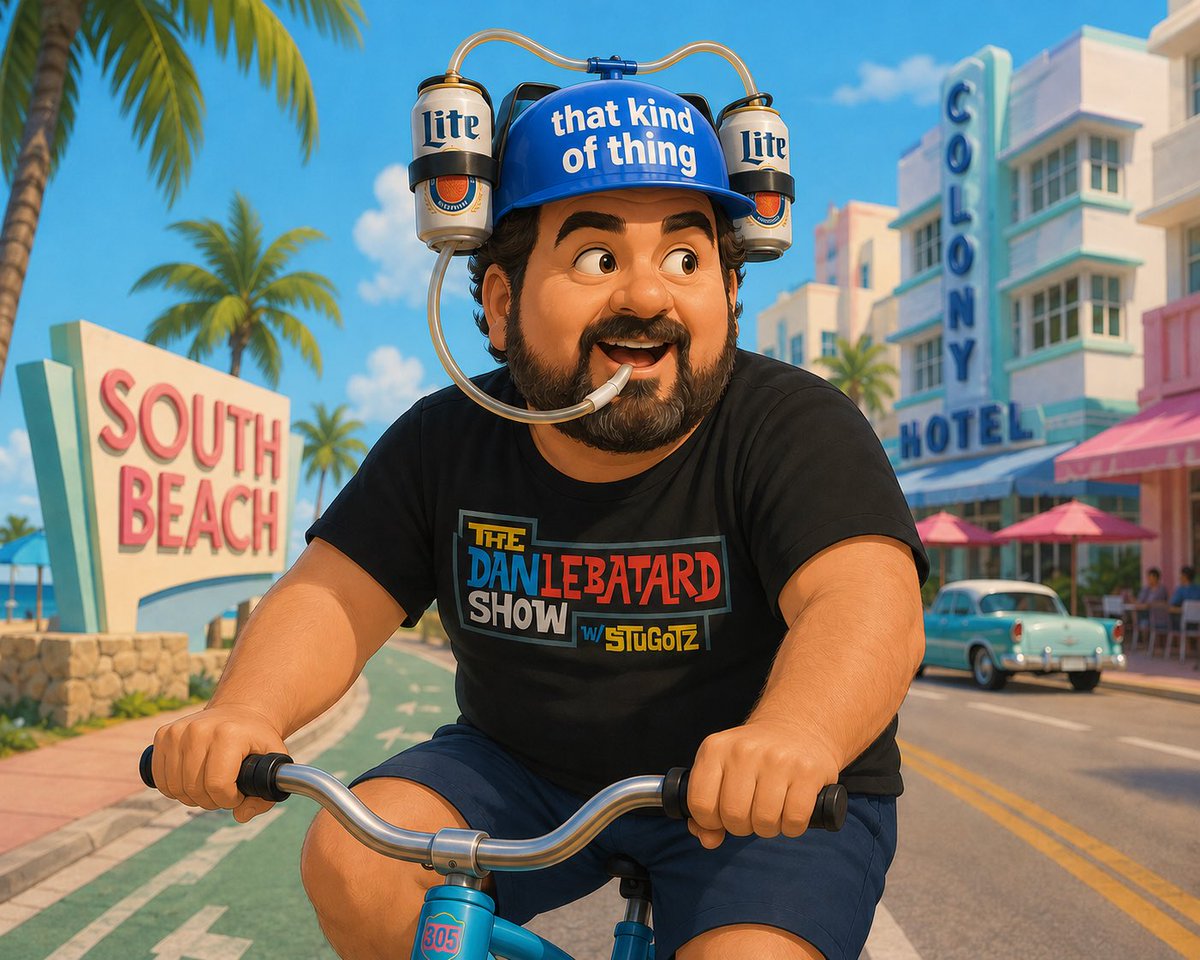 MiniVanGundy's tweet photo. @LeBatardShow’s commute to work according to @TheGregCoteShow https://t.co/3orvVu5S0f