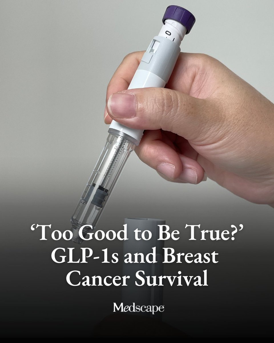 Medscape's tweet photo. Dr F. Perry Wilson breaks down study findings suggesting a link between GLP-1 drugs and improved outcomes among patients with breast cancer and obesity on the latest episode of Impact Factor. Tap the link to view the video: https://t.co/adHKrVkomr https://t.co/ZuQLwbzbuM