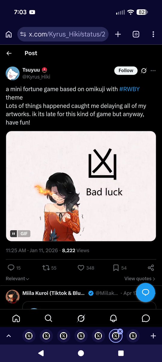 YangArmed's tweet photo. @Kyrus_Hiki Pretty late for this. On one hand yay Cinder! On the other, aw bad luck. Guess that means it evens out to neutral? https://t.co/AYwWyDjq35