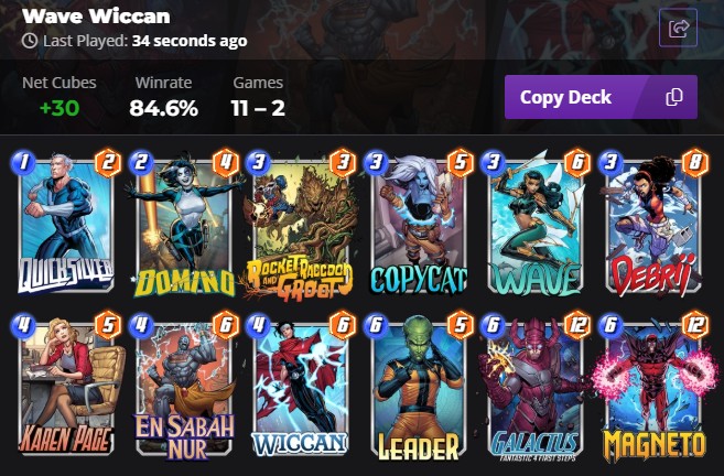 Bynx_Plays's tweet photo. If you're looking for something completely different in this meta, Wave Wiccan is for you!
Leader is a surprisingly powerful counter to Mother Askani finishers, and with Wiccan on 4, Wave on 5, you can play another 6-drop alongside it!
Highlights Below👇👇👇 https://t.co/JSYsmiVV5P