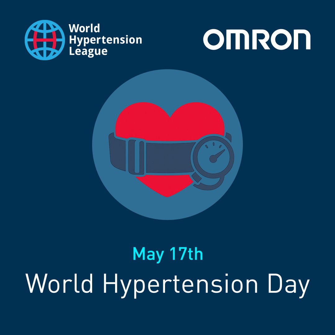 WorldHyperLeag's tweet photo. May 17th is World Hypertension Day (WHD).
Together with OMRON, World Hypertension League supports global efforts to raise awareness on high blood pressure. 

Monitoring and screening matter.

#WorldHypertensionDay #ControllingHypertensionTogether #KnowYourNumbers https://t.co/pM54rfubRd