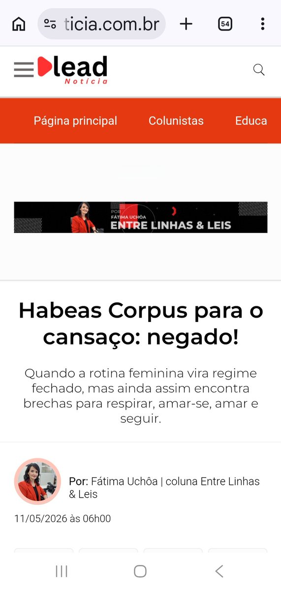 UchoaJournalist's tweet photo. Está disponível o novo texto da nossa coluna mensal Entre Linhas &amp; Leis, no portal de notícias Lead. A gente se encontra lá! https://t.co/5NXJmtVHFG