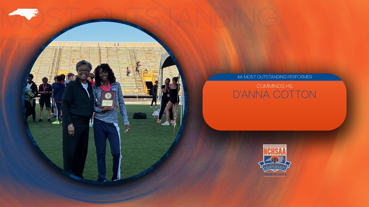 NCHSAA's tweet photo. Congratulations to the 2026 2A & 4A Outdoor Track and Field Most Outstanding Performers!!

👟:  2A Men: Cameron Gaston, Mountain Island Charter 
👟:  2A Women: Mylan Clay, Corvian Community
👟:  4A Men: Jeremiah Faison, Eastern Wayne HS (No photo available)
👟:  4A Women: D’Anna Cotton, Cummings HS

@MICStrack_field @CAtheltics @EasternWayneHS