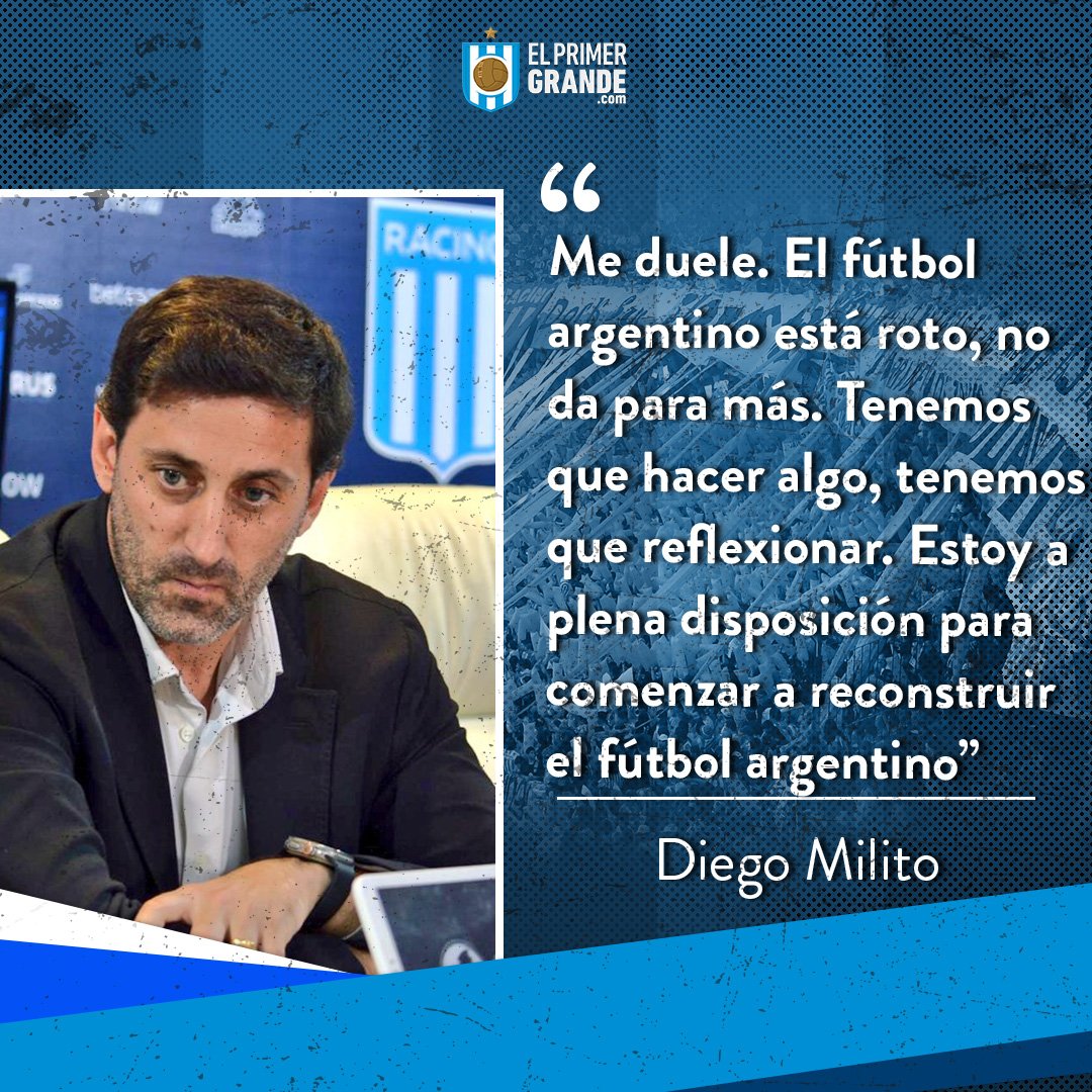 elprimer_grande's tweet photo. 🎙️🔥 DIEGO MILITO EXPLOTÓ CONTRA LA AFA Y EL ARBITRAJE TRAS LA DERROTA DE #RACING. https://t.co/hXxsVz6mM7