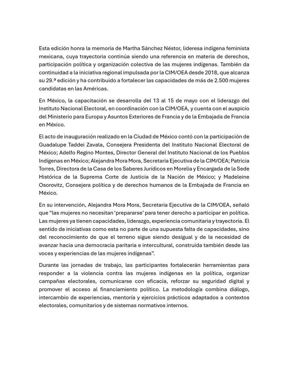 INEMexico's tweet photo. #BoletínINE 📄 | Más de 600 mujeres indígenas de México y países de las #Américas se capacitan para fortalecer su participación política, sus liderazgos comunitarios y su incidencia en espacios de toma de decisiones. 

🔗 Más información: https://t.co/lm1HCA2TfF https://t.co/S2pUm7gU2G
