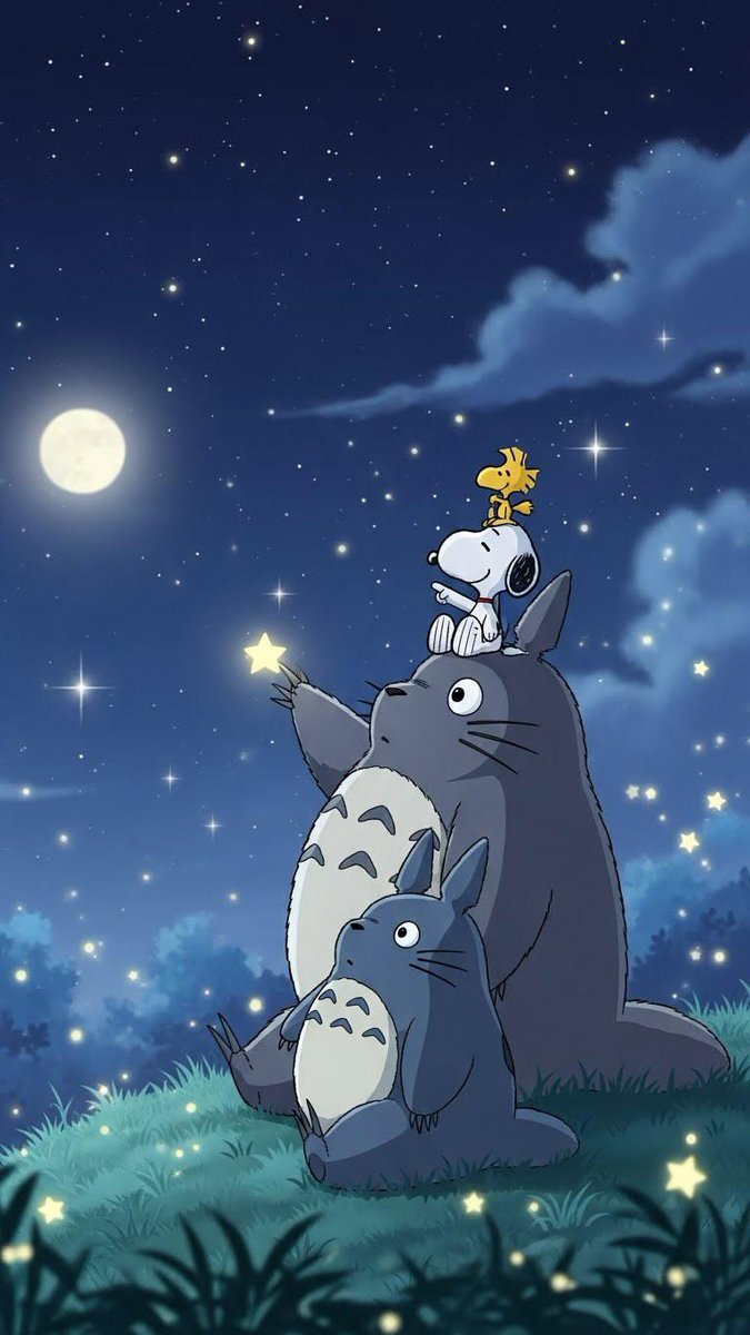 Totorofans12's tweet photo. Totoro and snoopy night 🌙 https://t.co/KK4AXncrPg