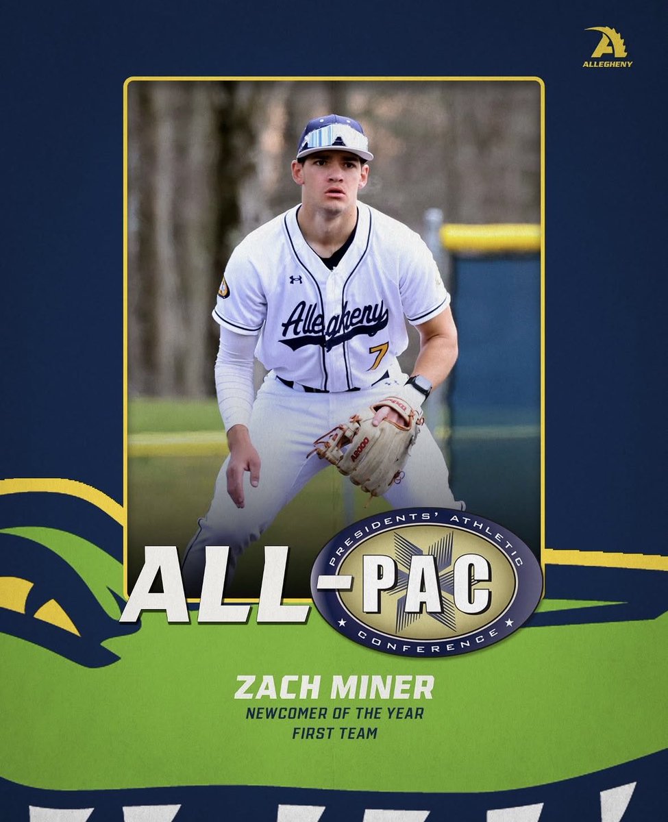 ACGatorbaseball's tweet photo. 1st Team All-PAC 🐊 
Newcomer of the Year 🐊

#MadeInMeadville https://t.co/9LqRONVpaw