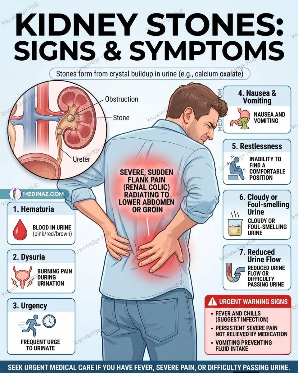 Shohan_Tech_AI's tweet photo. Kidney Stones Signs and Symptoms... https://t.co/IY4mGZR4Kt
