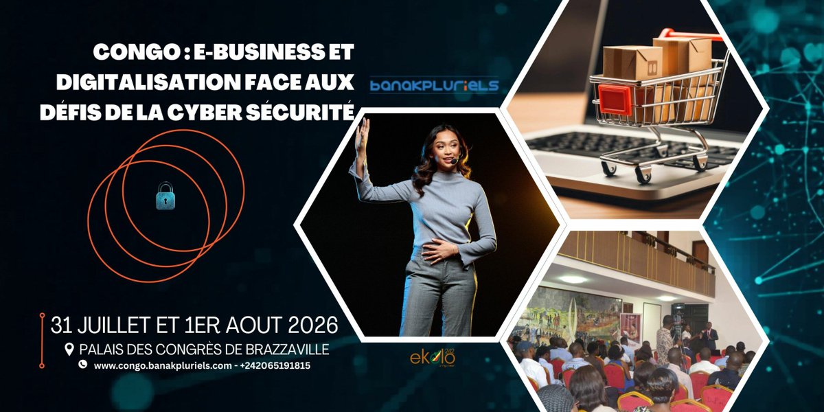 BanakplurielsC's tweet photo. Le #EBusinessDays2026 arrive : Le #Ebusiness au Congo , la digitalisation d'entreprise et Comment créer la confiance numérique au #Congo?
En savoir plus 👉️ https://t.co/TeUBHW2Doa
#BPSCG #ADEN #ARPCE #ARTF #SaveTheDate #IA #Digital #ChezMoiAuCongo https://t.co/E66g3y2RoR