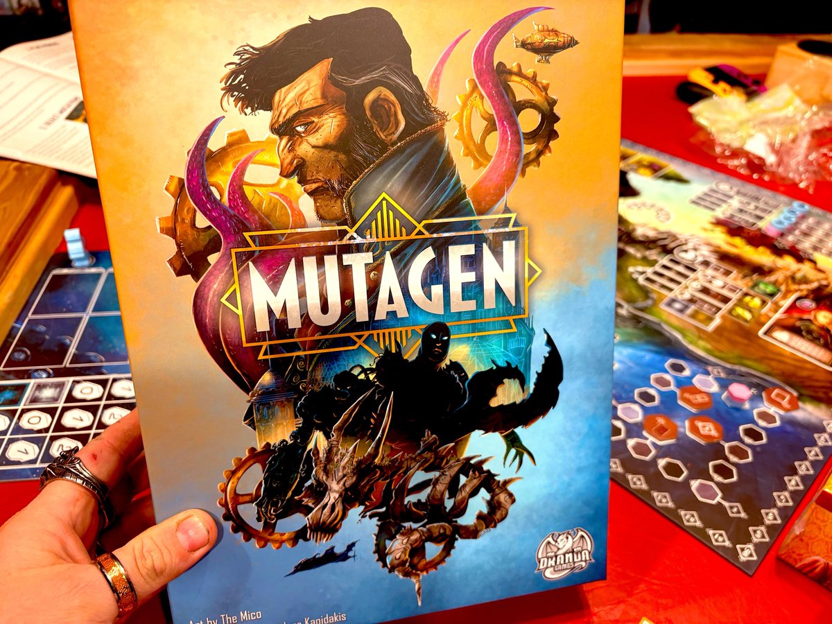MeepleDungeon's tweet photo. We are stoked to finally play Mutagen from @DrandaGames 🤘
#boardgames
#podcast https://t.co/gigU104IVx
