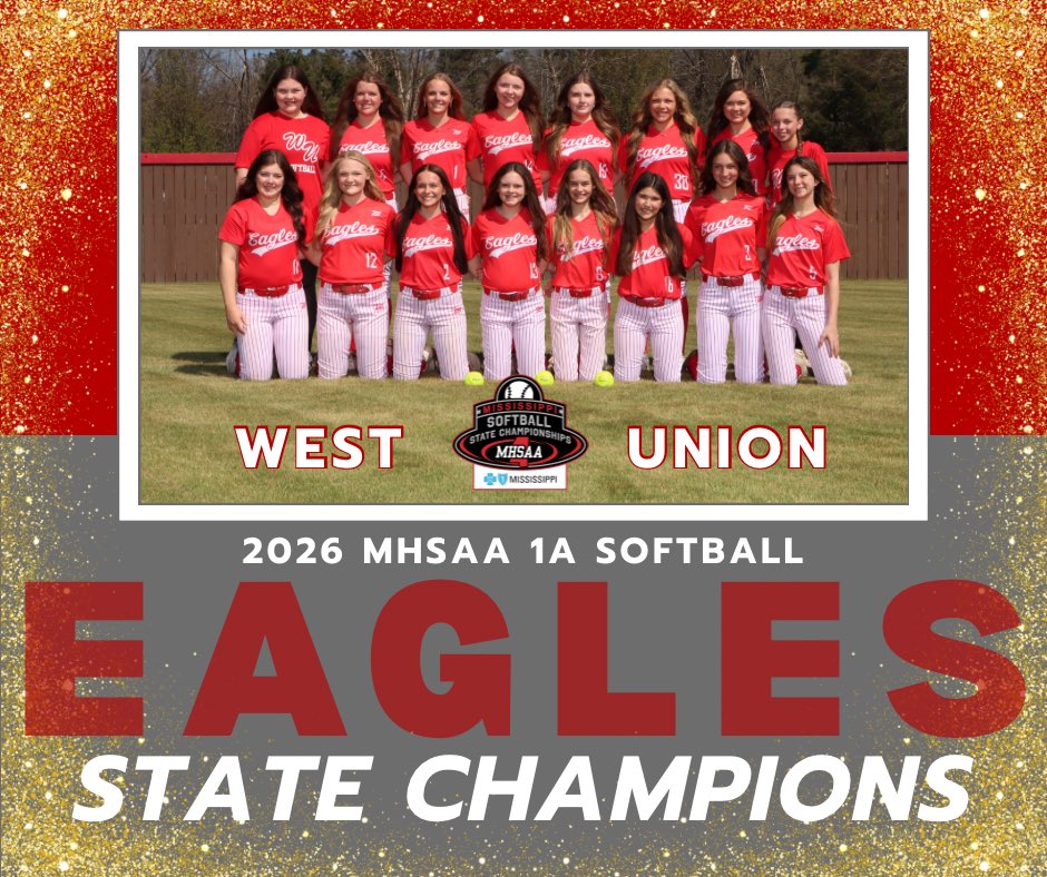 WestUnionSports's tweet photo. The Eagles are your 2026 1A Softball State Champions! They take down Sebastopol 2-0 and sweep the championship series!
#TheBestOutWest https://t.co/dKHG3FhL5q