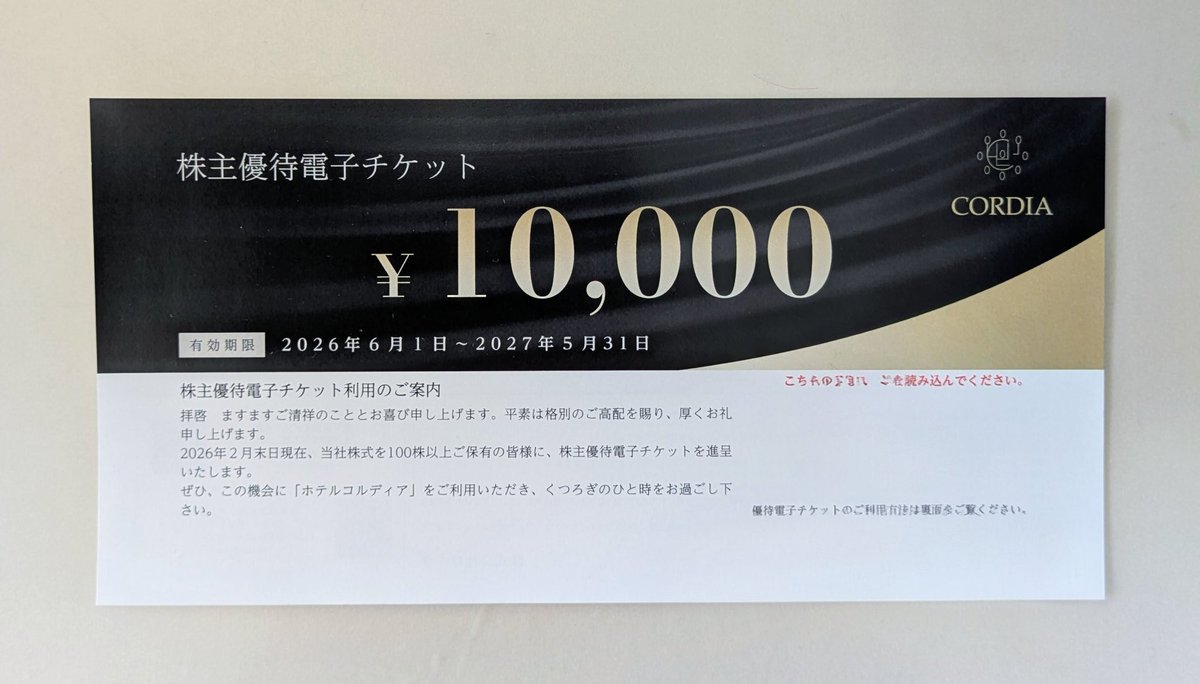 ワキタ 株主優待 昨日電子チケットが来ました📪️前回分も未使用の状態