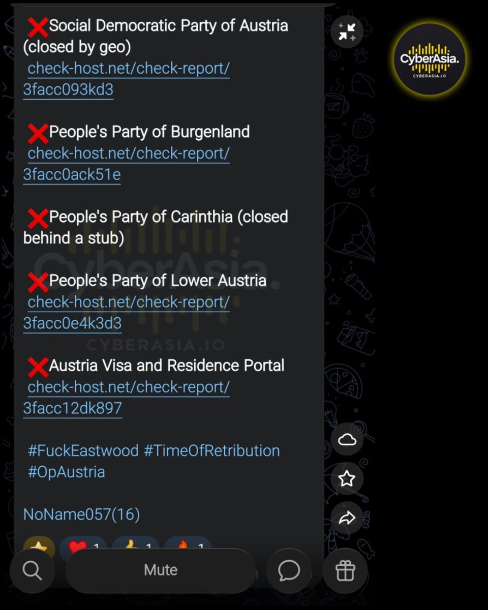 cyberasia_io's tweet photo. 🚨 Austria Alert 🇦🇹
The pro-Russian hacktivist group NoName057(16) has launched a series of (DDoS) attacks against several high-profile Austrian digital assets as part of their "#OpAustria" campaign.
#CyberSecurity #DDoS #Hacktivism #NoName057 #Austria https://t.co/CgyHRPRN2k