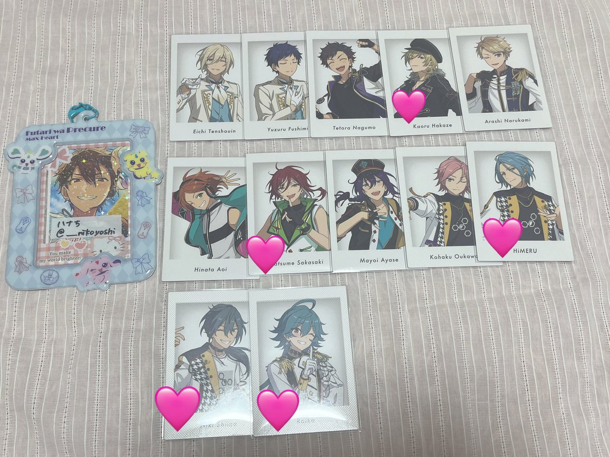 _____nikoyoshi's tweet photo. 【交換/譲渡】あんスタ 10周年 特典 ぱしゃっつ

譲）英智弓弦鉄虎薫嵐ひなた夏目マヨイこはくHiMERUニキライカ

求）千秋  舞珠 チトセ or  1枚100円

🩷は交換優先
お気軽にお声掛けください🍒ྀི https://t.co/WRSnZlf1OA