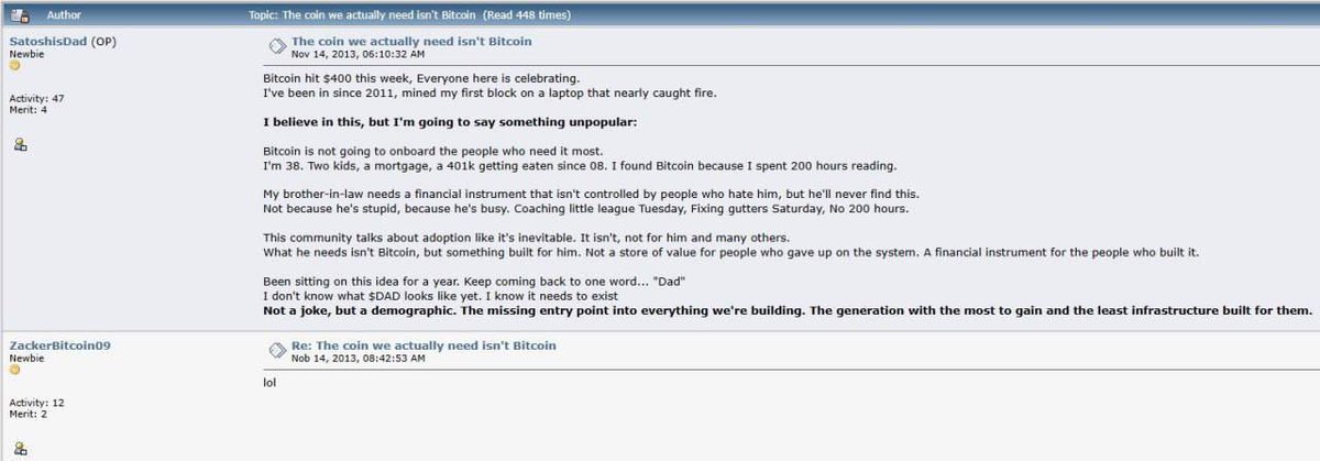 roccoscrypto's tweet photo. Aped $DAD coin (SOL) ~900k

The lore on this is insane, it’s being labeled as $BTC for dads.

In 2013, somebody on BitcoinTalk posted about a coin built for the dads and then was forgotten.

$UNC hit 25 mill, vibes are same. NFA!

CowyrEtbMX5oT211m3u9ayaBcTknsP2wh2zMWghbpump https://t.co/J7ozP7BpLA