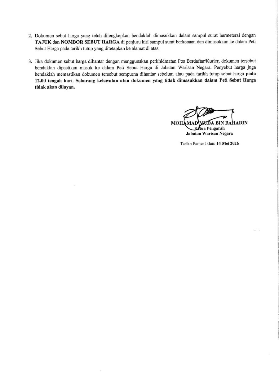 JABATAN WARISAN NEGARA tweet media