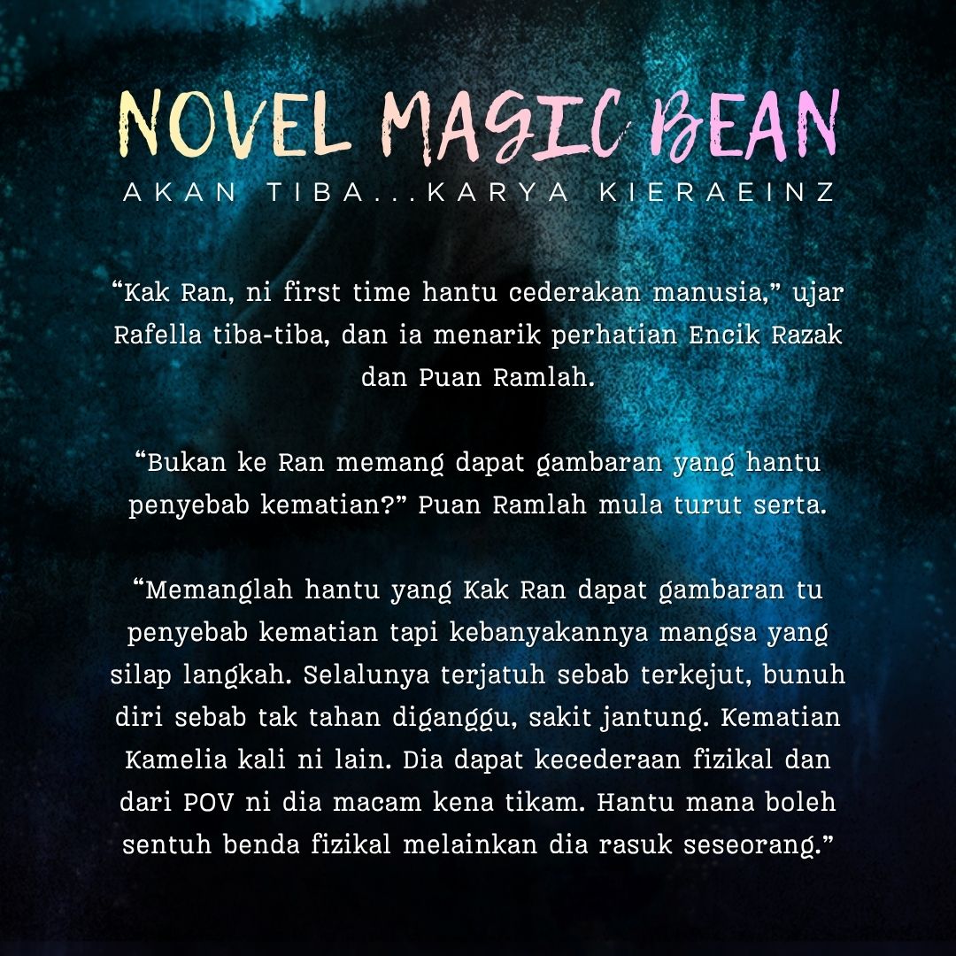 KGSNovels's tweet photo. ☠︎︎ ℕ𝕆𝕍𝔼𝕃 𝕊𝔼ℝ𝔸𝕄... 𝕃𝔸𝔾𝕀!!! ☠︎︎
A K A N   D A T A N G

Hantu penyebab kematian? Kalau kerana terkejut tu, betul juga. Tapi, kalau ada kesan tikaman?? 🙂

Sama-sama rungkai misteri ni dalam karya @kieraeinz  seterusnya~

Tunggu...!!!🧐 https://t.co/YLLIkb5io1