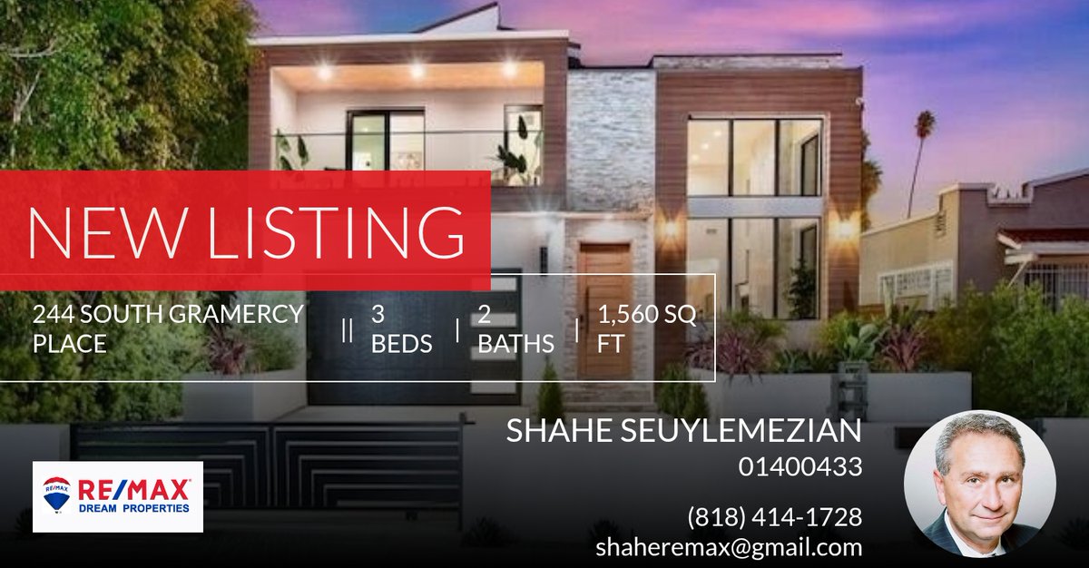shaherealtor's tweet photo. 📍 New Listing 📍 Take a look at this fantastic new property that just hit the market located at 244 South Gramercy Place in Los Angeles. Reach out here or at (818) 414-1728 for more information

Shahe Seuylemezian
Broker 
BRE# 014... https://t.co/wympb8KpnF https://t.co/o3J39RzOdI