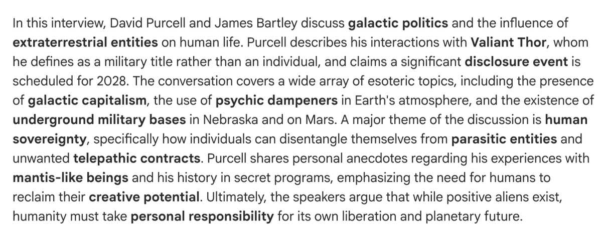 bluecrayon71's tweet photo. 📺Galactic Disclosure and Human Sovereignty - David Purcell Interview with James Bartley

🔗 https://t.co/Pd7NS3IVQy

#ValiantThor #GalacticDisclosure #HumanSovereignty #SecretSpaceProgram #Disclosure2028 #PsychicDampener #CoCreators #Draco #Dogmen #MantisBeings #ReptilianAgenda https://t.co/kEnJGzugTR