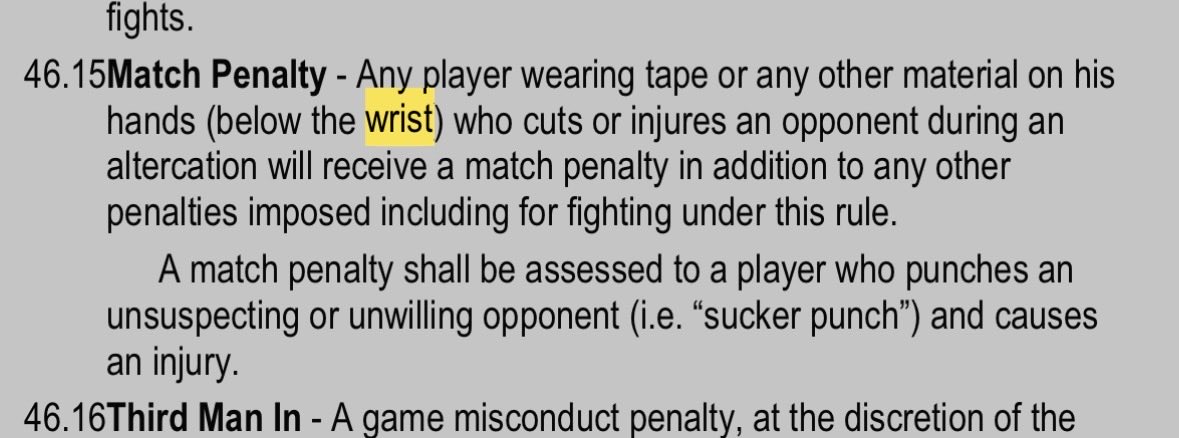 MTMining's tweet photo. @RussoHockey The NHL rulebook differentiates between “hand” and “glove”, which the Situation Room acknowledges but then ignores in its explanation. Moreover, the rulebook defines hand to mean “below the wrist”. The puck went off the wrist cuff of the glove. That’s a good goal. https://t.co/XFHRAoCLkQ