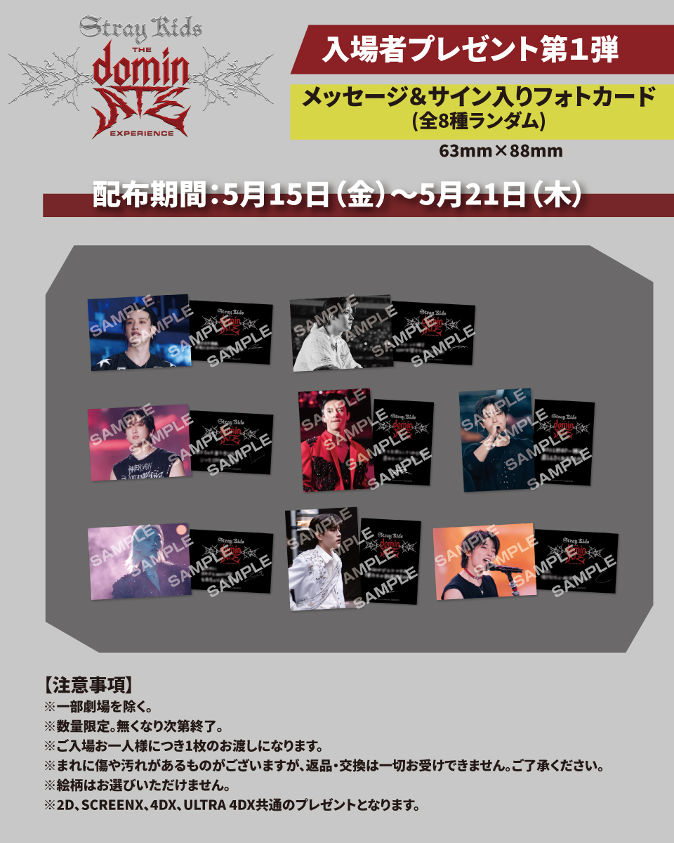 StrayKids : The dominATE Experience』💥 入場者プレゼント第1弾