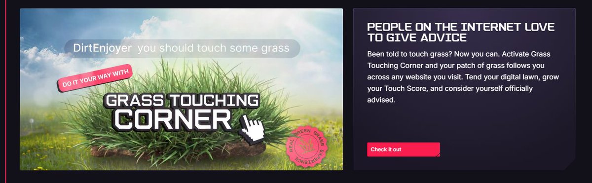 RedDelinquentVT's tweet photo. So i was getting on opera and this update popped up. What the heck i know im a V-tuber but why did it tell me to touch grass lol #vtuber #envtuber #meme #funny #touchgrass https://t.co/A1lnmYylDz