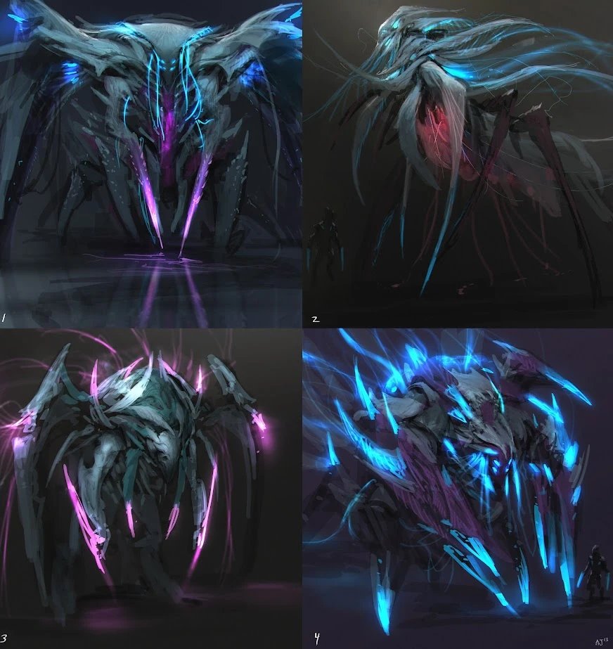 OvermindsWrath's tweet photo. /.../ 

Out of left field but I heavily fw the concept art they made for Hybrids during SC2's development.

Look at these things. https://t.co/OJKdhBavoU