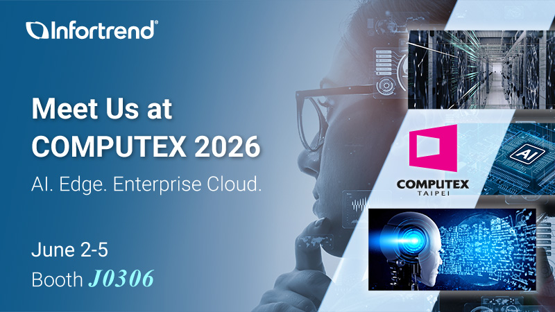 Infortrend's tweet photo. We are thrilled to invite you to #COMPUTEX 2026 to see how we redefine modern IT infrastructure.

👉  Explore our showcase: https://t.co/EzPsKsqRO4

#Infortrend #EnterpriseCloud #EdgeAI #DataStorage https://t.co/su7RSOjKDr