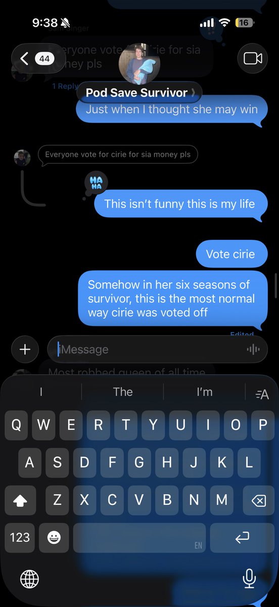 jastcast's tweet photo. My whole group chat is sad about Cirie getting voted off 😓 #survivor50 https://t.co/5UFUOSvB2S