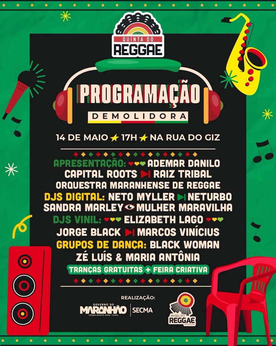 AdemarDanilo's tweet photo. NESTA QUINTA tem TRIBUTO A BOB MARLEY.
Será na ESCADARIA da RUA do GIZ, a partir de 17h.
Vamos celebrar o DIA NACIONAL do REGGAE.
Veja a programação:
👇🏽👇🏽👇🏽 https://t.co/PjI3lDson1