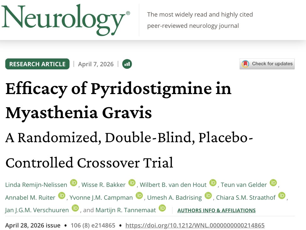 neurochecklists's tweet photo. We have just updated our Pyridostigmine checklist with this paper https://t.co/PCJwY1r9ql https://t.co/97P2UlIKED