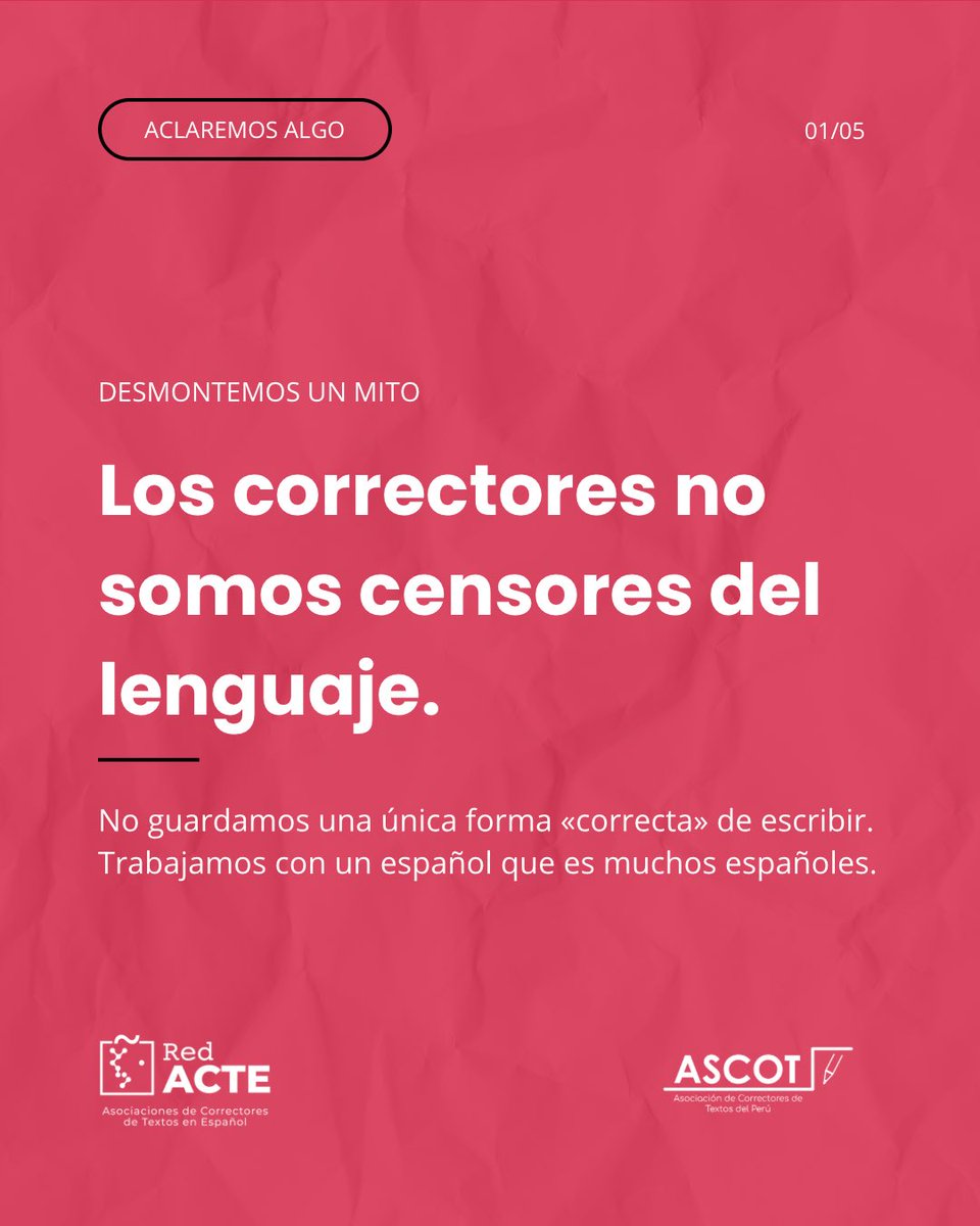 AscotPeruOf's tweet photo. Los correctores no somos censores de lenguaje: somos profesionales que trabajan con un español que es muchos españoles. 🇵🇪

#CICTE2026 #CorregirEnPlural #ASCOT #Lima2026 #RedACTE https://t.co/PZXgehUAmP