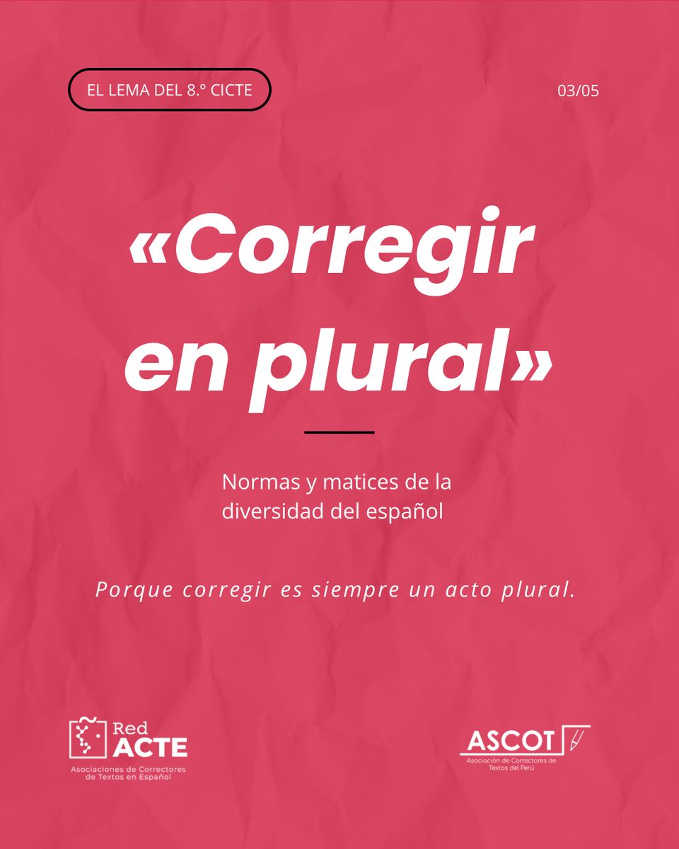 AscotPeruOf's tweet photo. Los correctores no somos censores de lenguaje: somos profesionales que trabajan con un español que es muchos españoles. 🇵🇪

#CICTE2026 #CorregirEnPlural #ASCOT #Lima2026 #RedACTE https://t.co/PZXgehUAmP