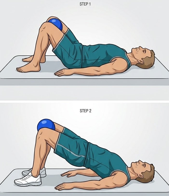 anoudnpt's tweet photo. Bridge with adductor set
من التمارين اللي استعملها مع كثير حالات نيورو 🧠 

- يحسن Midline Orientation > بمساعدة الtactile feedback بالكوره في المنتصف 
- يزيد Pelvic Stability و يمنع ان الركبة تطيح للخارج عن طريق تقوية الAdductors https://t.co/g2jlzsnc1g