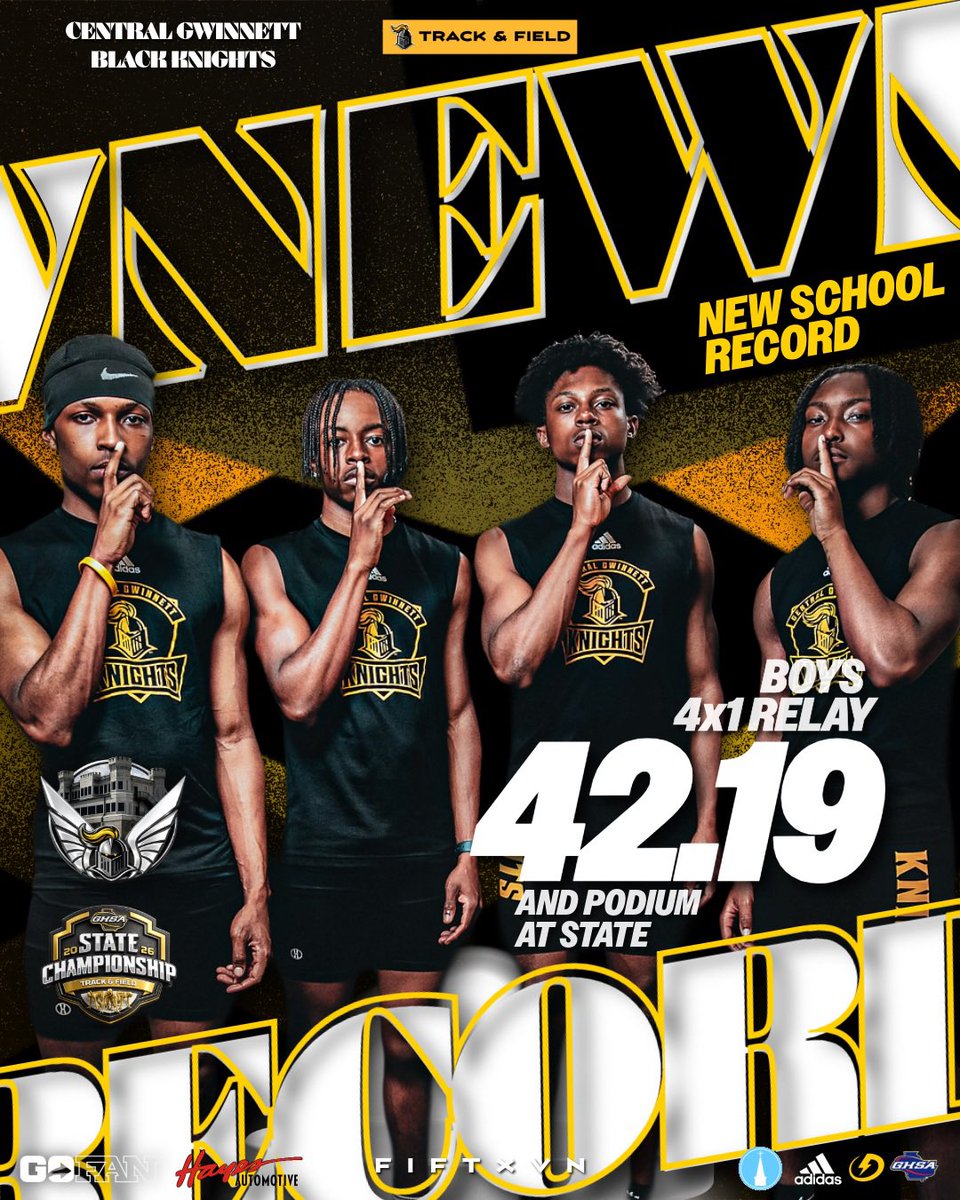 KaydenSylvestre's tweet photo. What a great way to end the season!!! Yesterday I ran a 9.5 split that helped lead me and my brothers to podiumed at the State Championship. We broke the school record for the second time in the 4x1 this season! #gastatechampionship #gottostate 

@BHarrison92 https://t.co/GDTUafF3LF