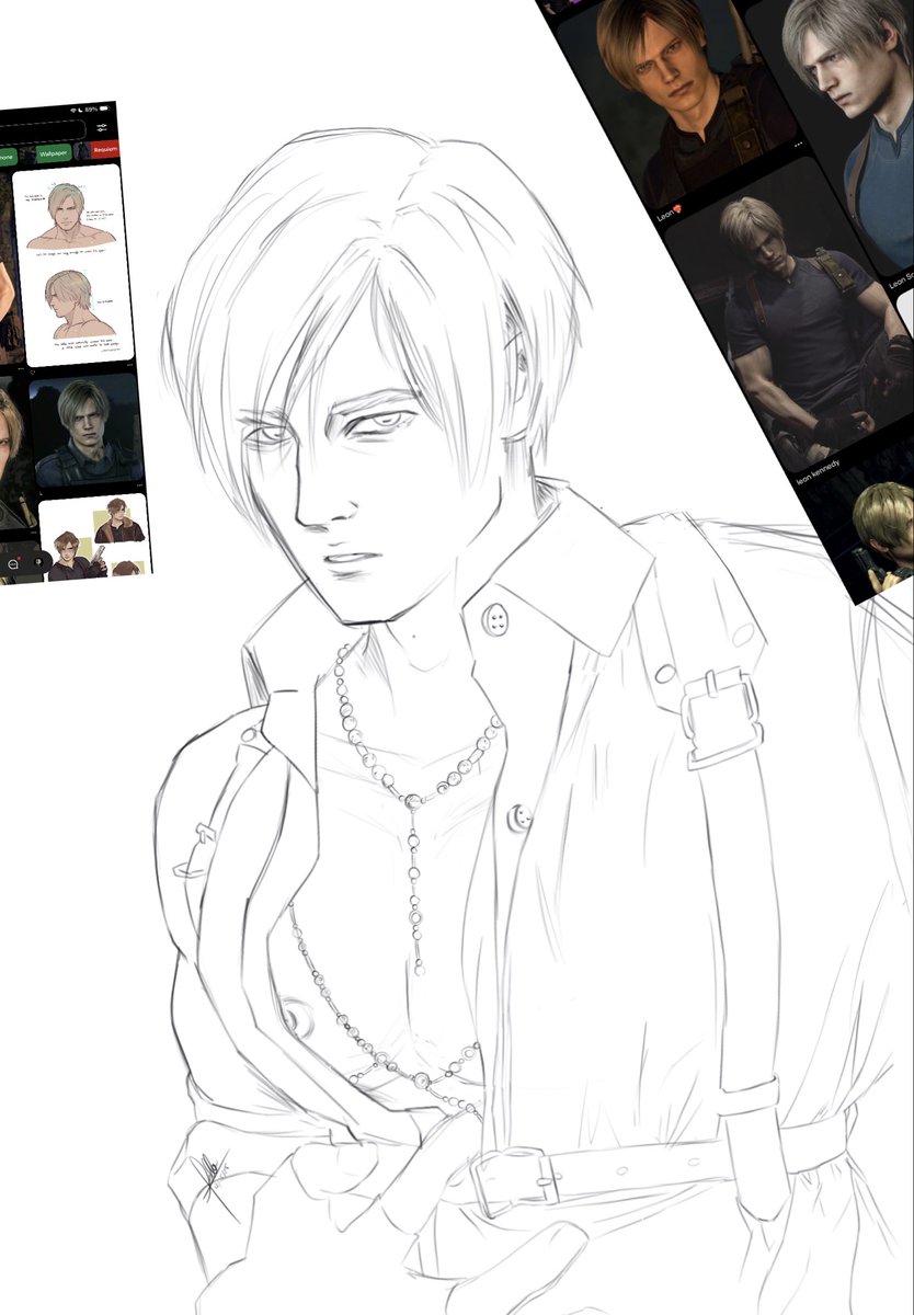 Lanpressi's tweet photo. couldn’t stop thinking about leon when i saw this pose

#LeonKennedy #fanartㅤ #RE4 https://t.co/dslce2x7Mk