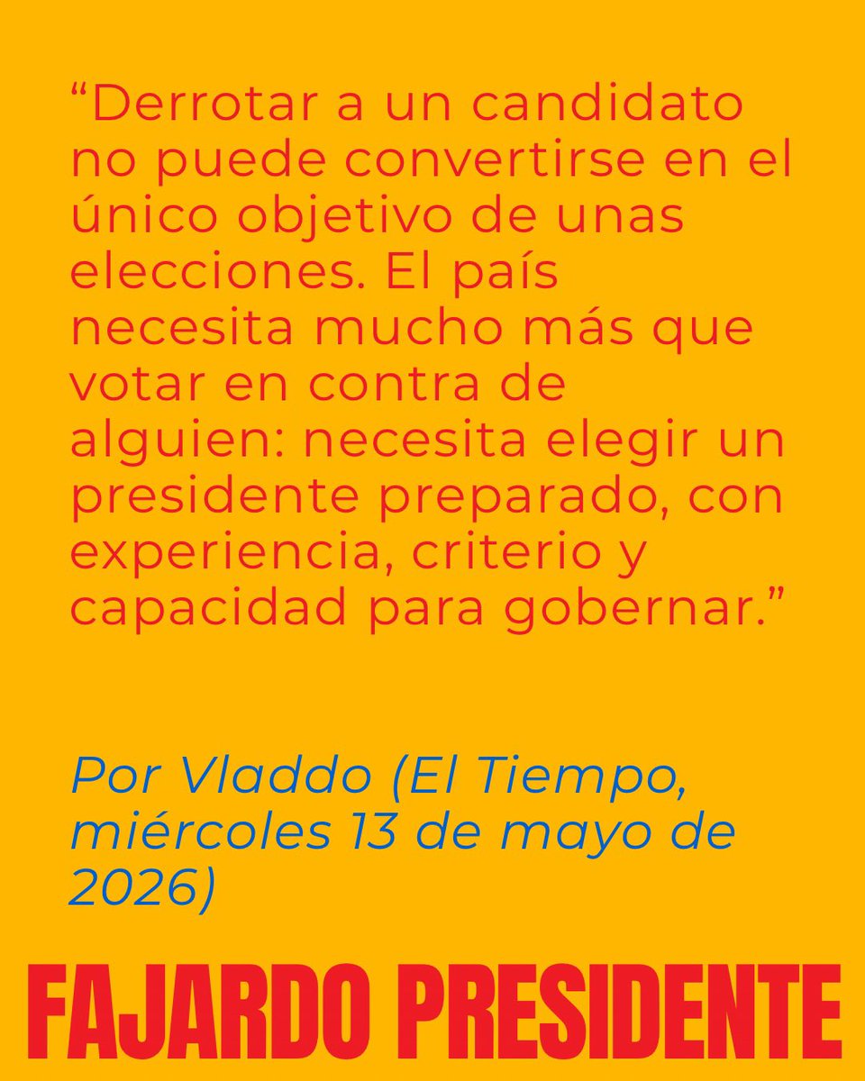 FajardoAnt26's tweet photo. Colombia necesita salir de la lógica de los extremos. Estas elecciones no deberían ser solo para derrotar a alguien, sino para elegir a quien tenga la experiencia, la capacidad y el liderazgo para sacar al país adelante.

#antioquia #medellin #fajardopresidente https://t.co/7Zvr6Lh7yD