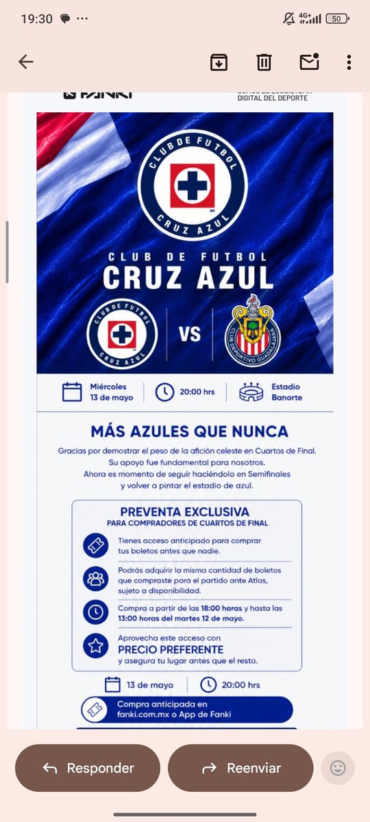 santed23's tweet photo. @EstadioBanorte @Fankisports Independientemente de si fue "error" o no de @Fankisports está estipulado "precio preferente"  en su publicidad, misma que me hicieron llegar a mi correo, más no 
"venta preferente" por lo tanto deberá ser acreedor a la multa correspondiente y a repararme @AtencionProfeco siono https://t.co/tZqiHVGisD